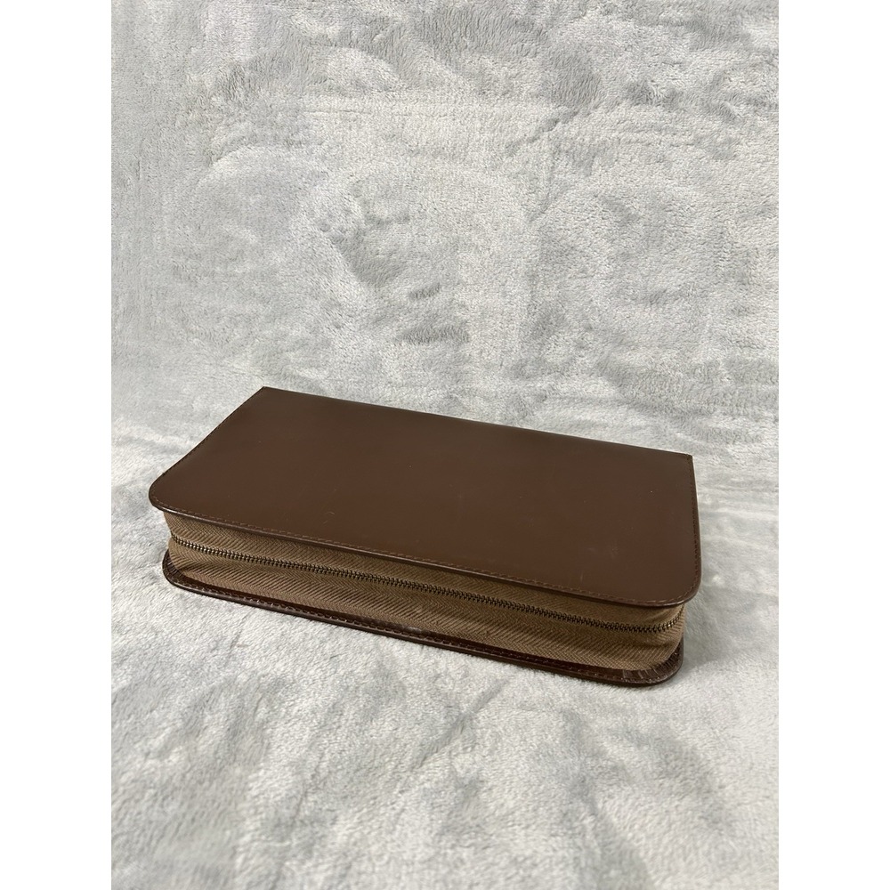 Vintage West Germany Leather Manicure Travel Grooming Kit Zipper Case 1950s